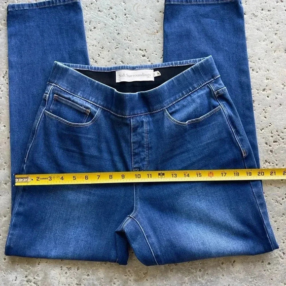 Soft Surroundings Pull-On Stretch Blue Denim Jeggings – Size PM (Petite Medium) - Picture 7 of 14